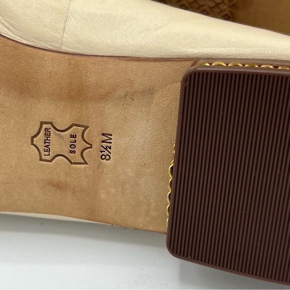 Tory Burch Cream Leather Loafers - Picture 10 of 10